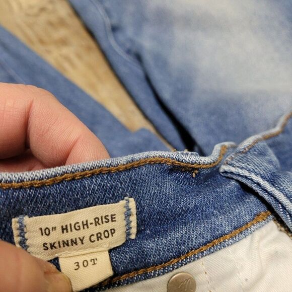 Madewell 10" Size 30 TALL High-Rise Skinny Crop Jeans Womens Blue Sheffield Wash - Picture 14 of 16